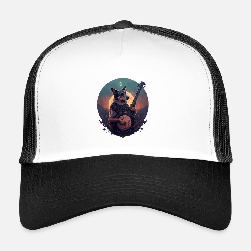 Banjo Playing Dog  Trucker Cap