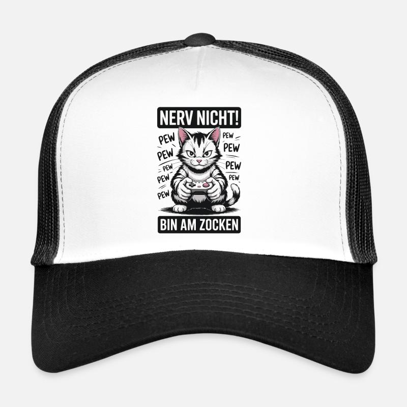 Courage Not I Gaming Cat Design Casquette trucker 