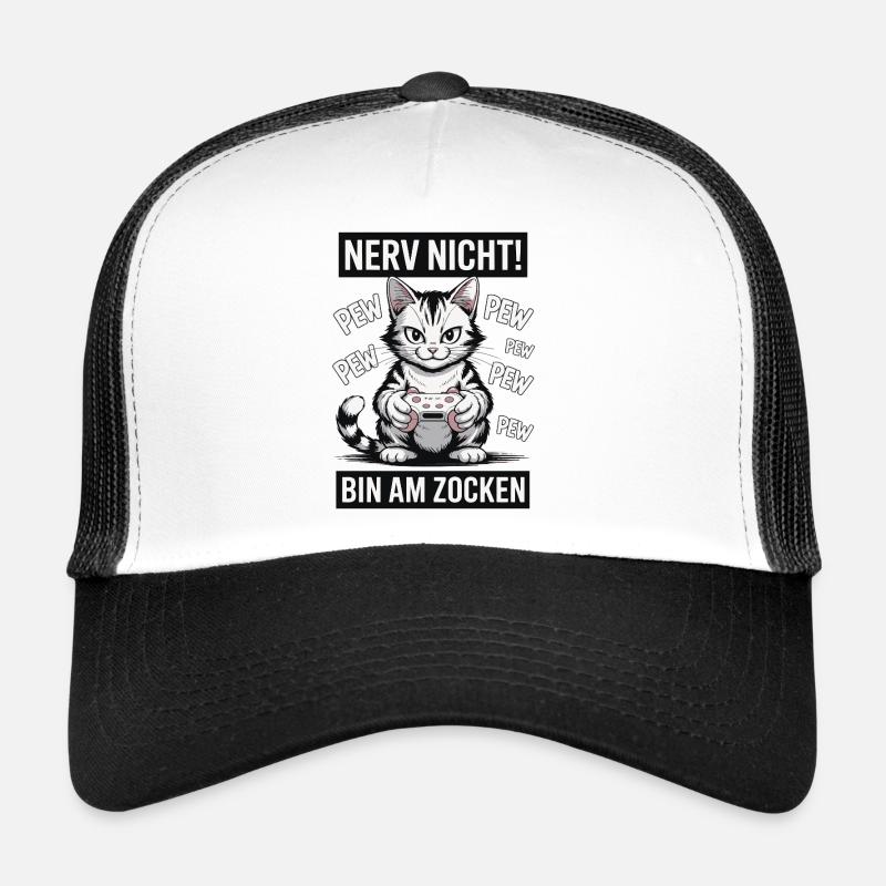 Courage Not I Gaming Cat Design Casquette trucker 