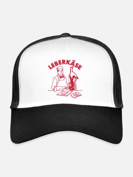 Lustiger Metzger Leberkäse Bayrischer Döner - Trucker Cap - Weiß/Schwarz - Vorne