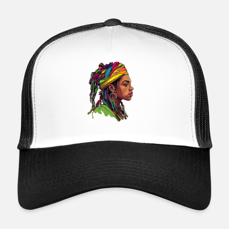 Kopfwrap Farbexplosion Portrait Trucker Cap