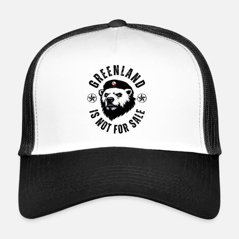 Greenland is not for Sale Funny Bear Design - Trucker Cap - Weiß/Schwarz