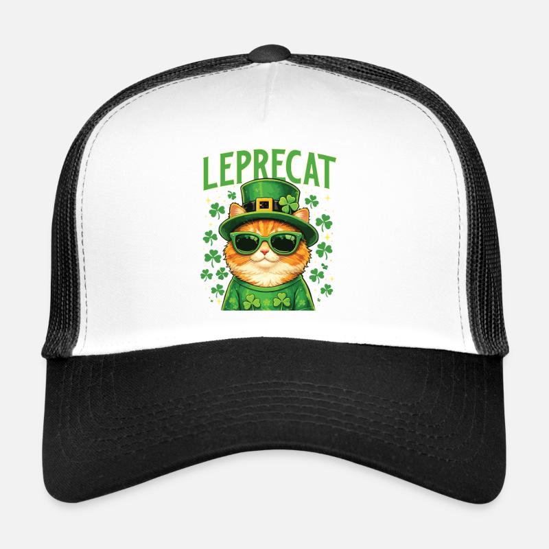 Leprecat St Patrick’s Irish Lucky Cat Casquette trucker 