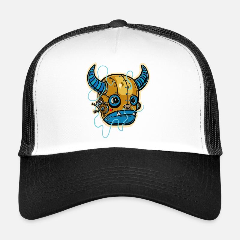 Steampunk Mechanischer Bulle - Trucker Cap - Weiß/Schwarz