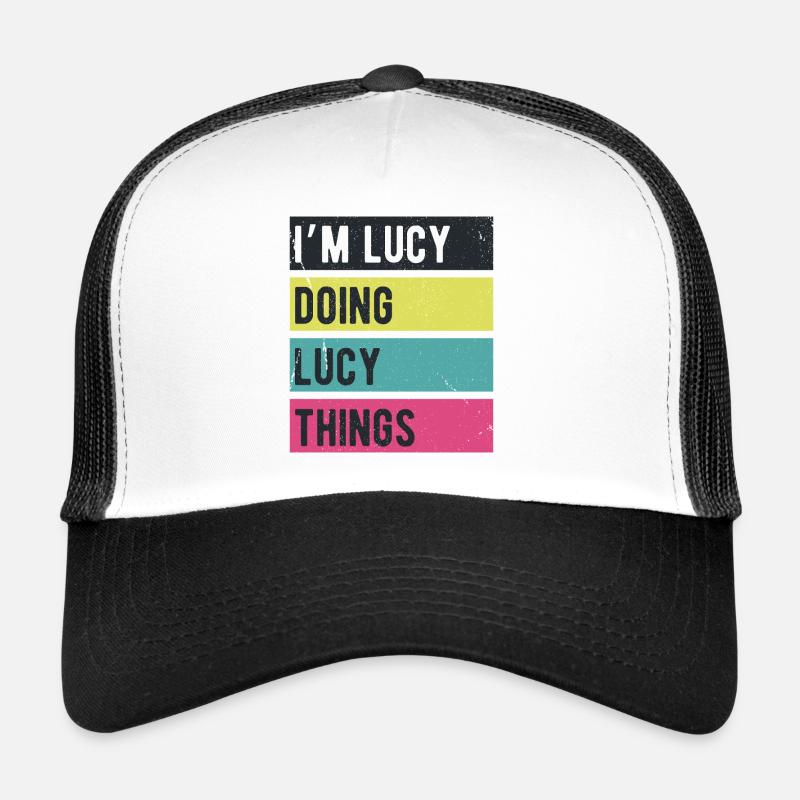 Ich bin Lucy, mache Lucy-Dinge Retrofarben Trucker Cap