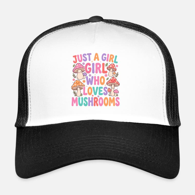 Juste une fille qui adore les champignons Casquette trucker 