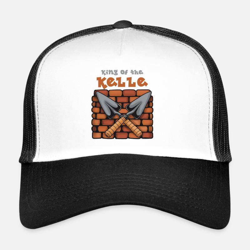 Roi de la truelle : Maître Maçon - Casquette trucker  - blanc/noir