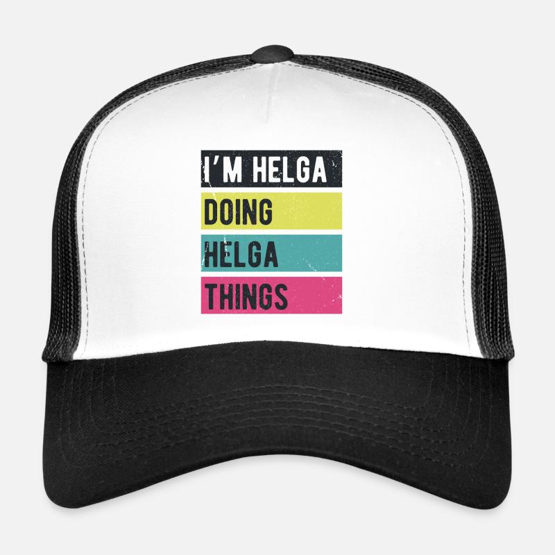 Ich bin Helga, die Helga-Dinge Retrofarben macht Trucker Cap