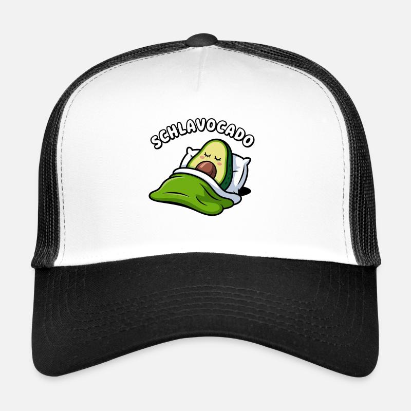 Schlavocado Kawaii Avocado Sleeping Pun Trucker Cap