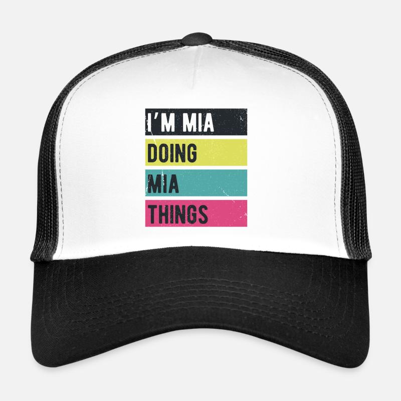 Ich bin Mia Mache Mia Dinge Retrofarben Trucker Cap