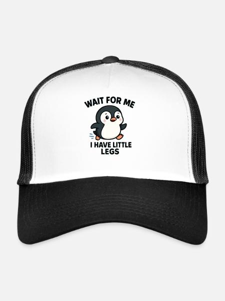 Idée de cadeau drôle sur l’humour du Pingouin - Casquette trucker  - blanc/noir - Devant
