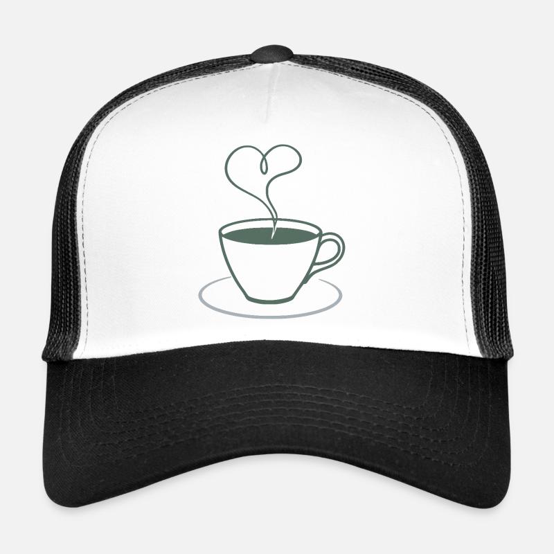 Illustration du café à la vapeur de cœur Casquette trucker 