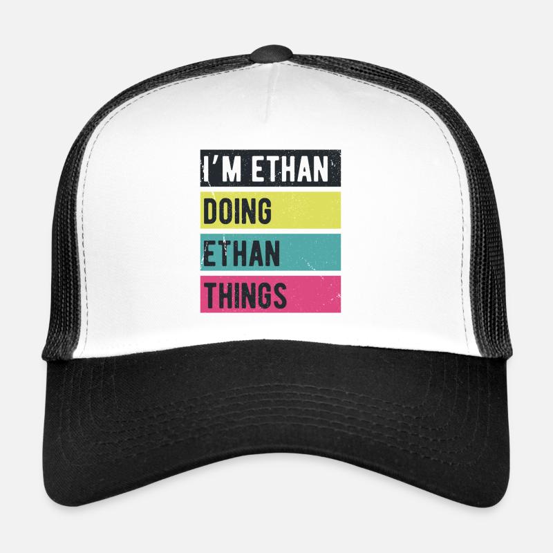 Je suis Ethan qui fait des couleurs rétro d’Ethan Casquette trucker 