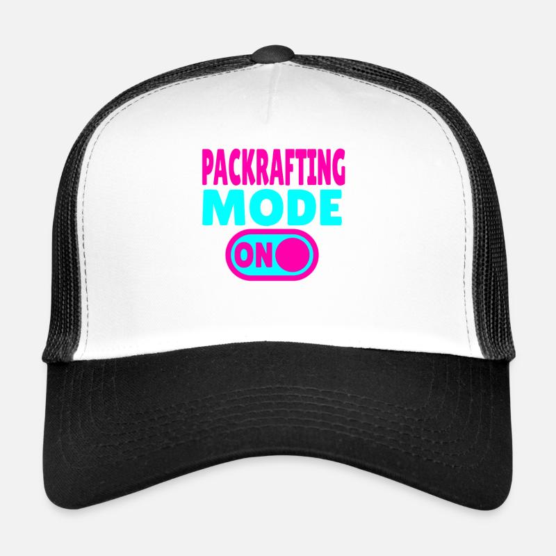 Packrafting Mode ON – Adventure on land and water - Trucker Cap - white/black