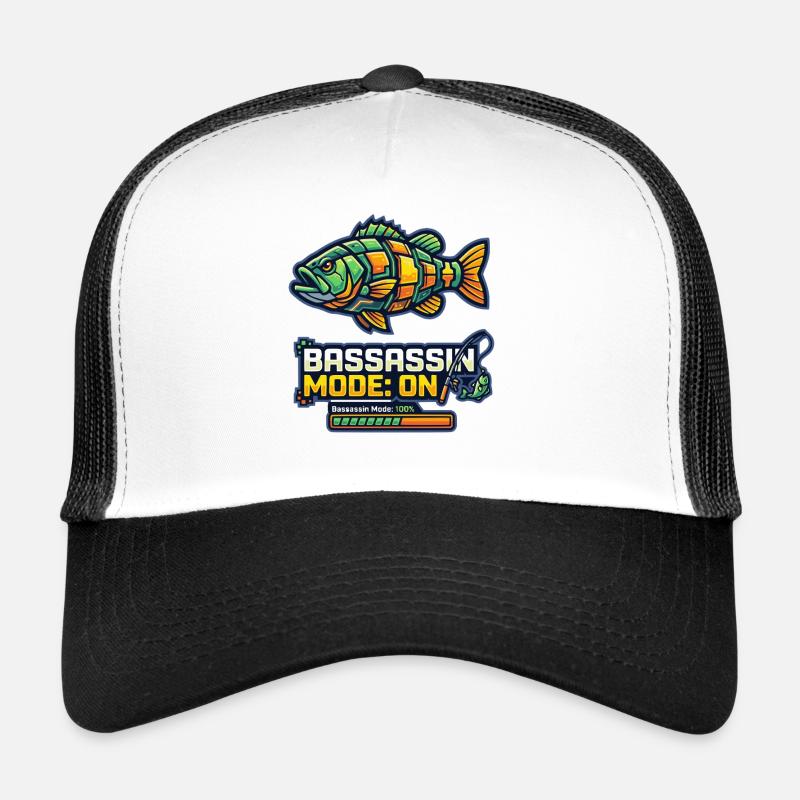 Bassassin Mode On Angler Design Trucker Cap