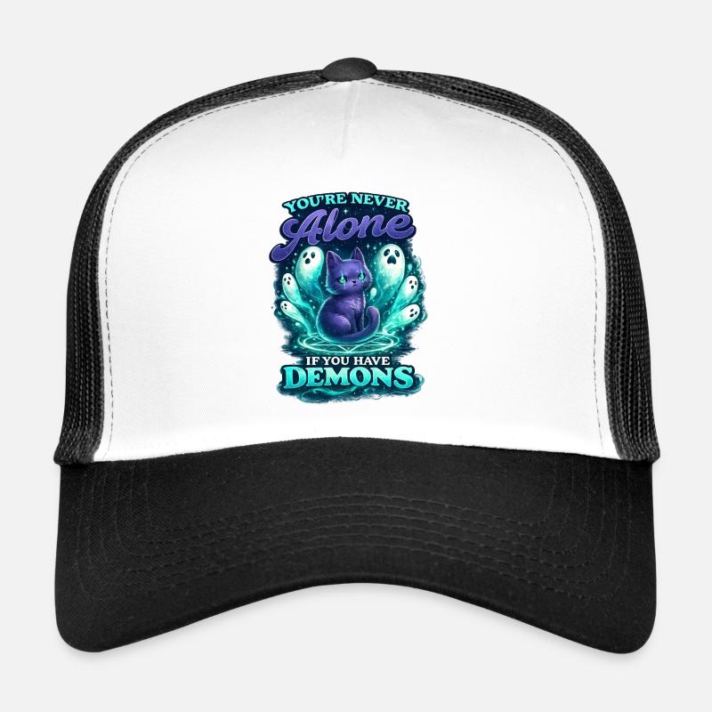 Demon Cat – You're Never Alone Trucker Cap