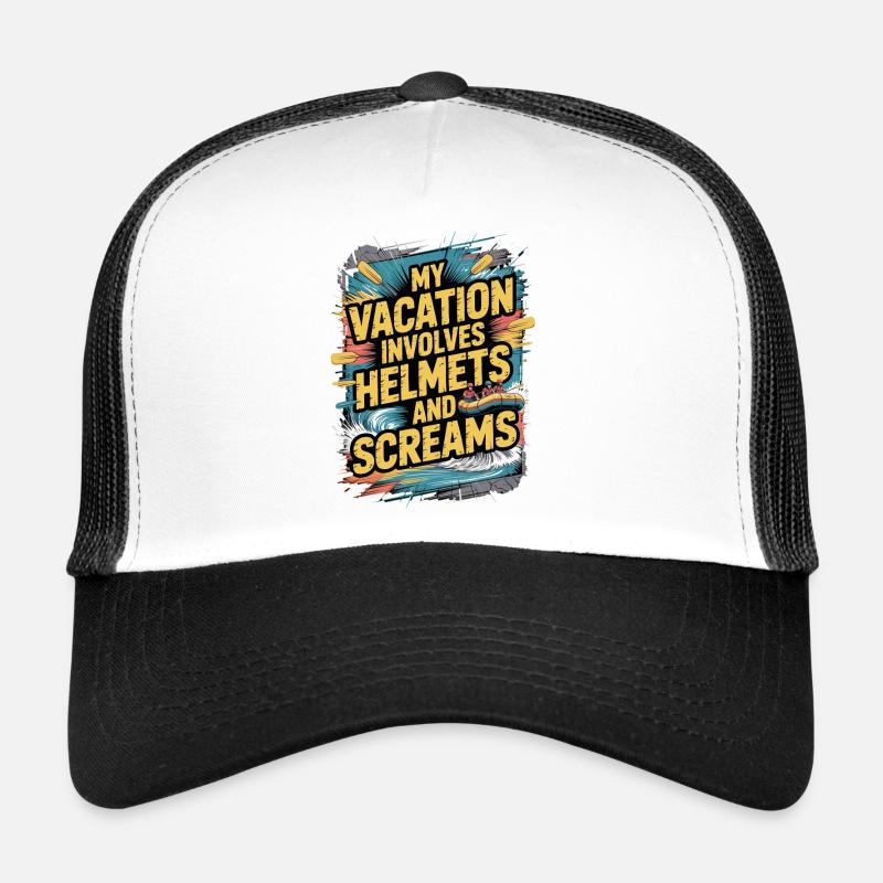 Mes vacances incluent des casques et des cris d’aventure Casquette trucker 