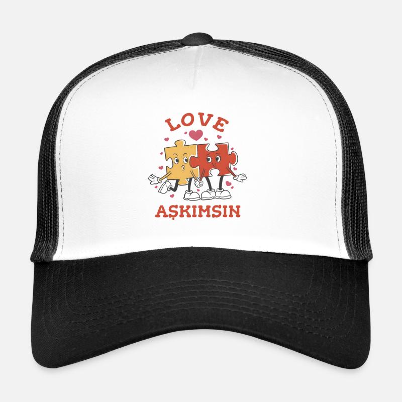 Love Askimsin : Pièces du puzzle dans Love Design Casquette trucker 