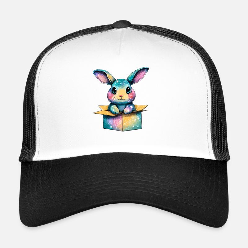 Un lapin coloré dans une boîte Casquette trucker 