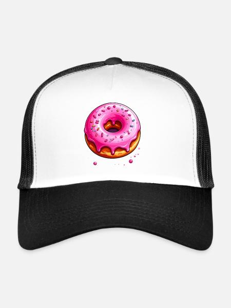 Donut with pink frosting - Trucker Cap - white/black - Front