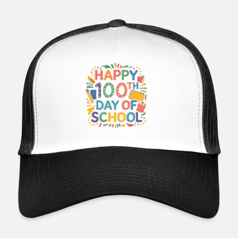 Célébration du 100e jour d’école – Illustration colorée de l’apprentissage Casquette trucker 