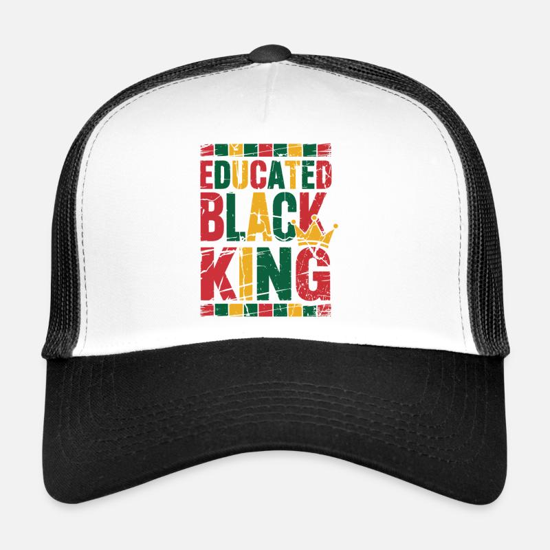 Gebildeter Schwarzer König | Afro-Pride-Zitat | Schwarz Trucker Cap