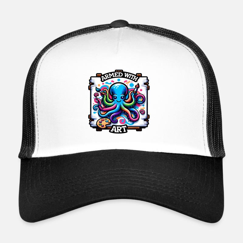 Kunst-Oktopus mit Farbflecken Trucker Cap