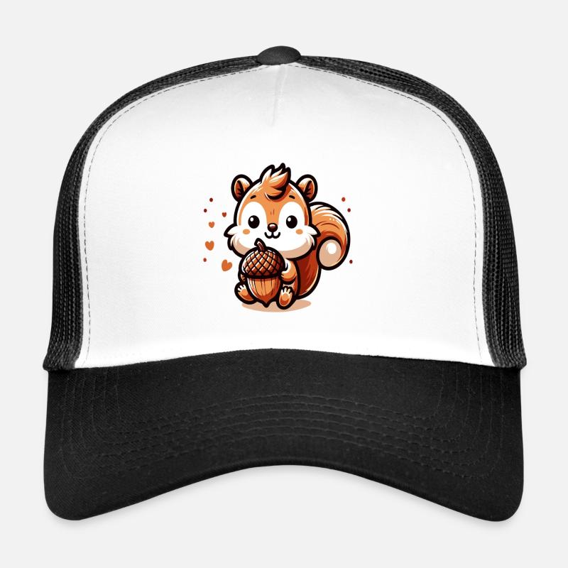 Süßes Eichhörnchen mit Herz-Eichel Trucker Cap