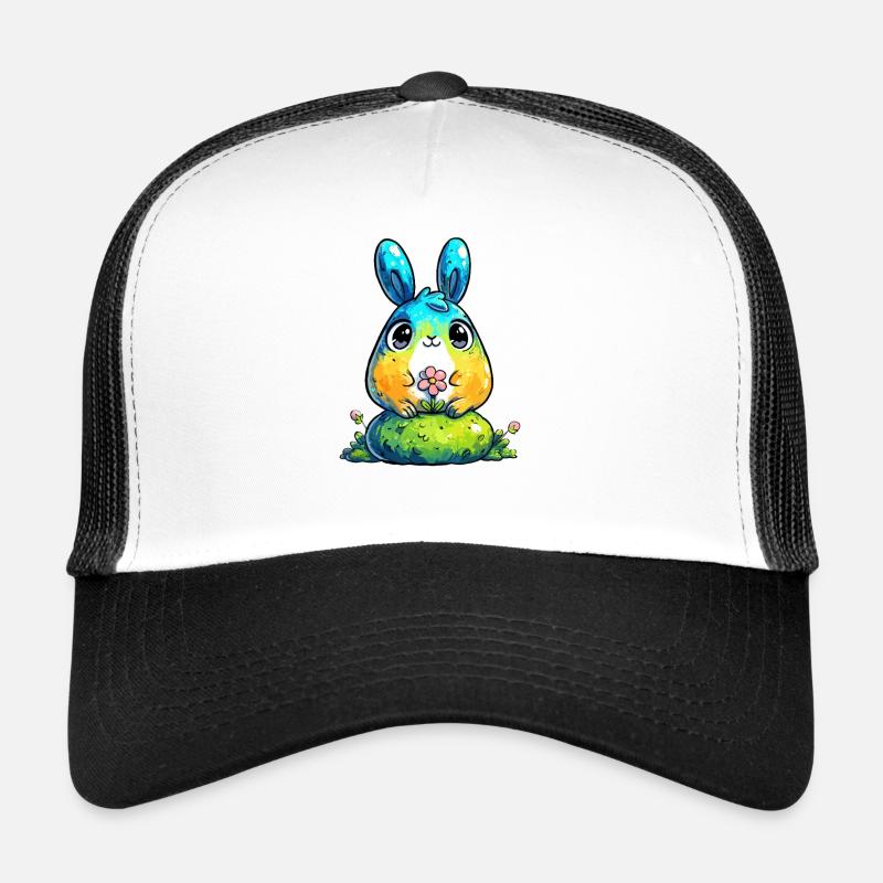 Wasserfarbenes Häschen mit Blume Trucker Cap