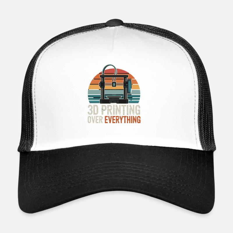  3D Printing Over Everything Retro 3D Druck Maker Trucker Cap