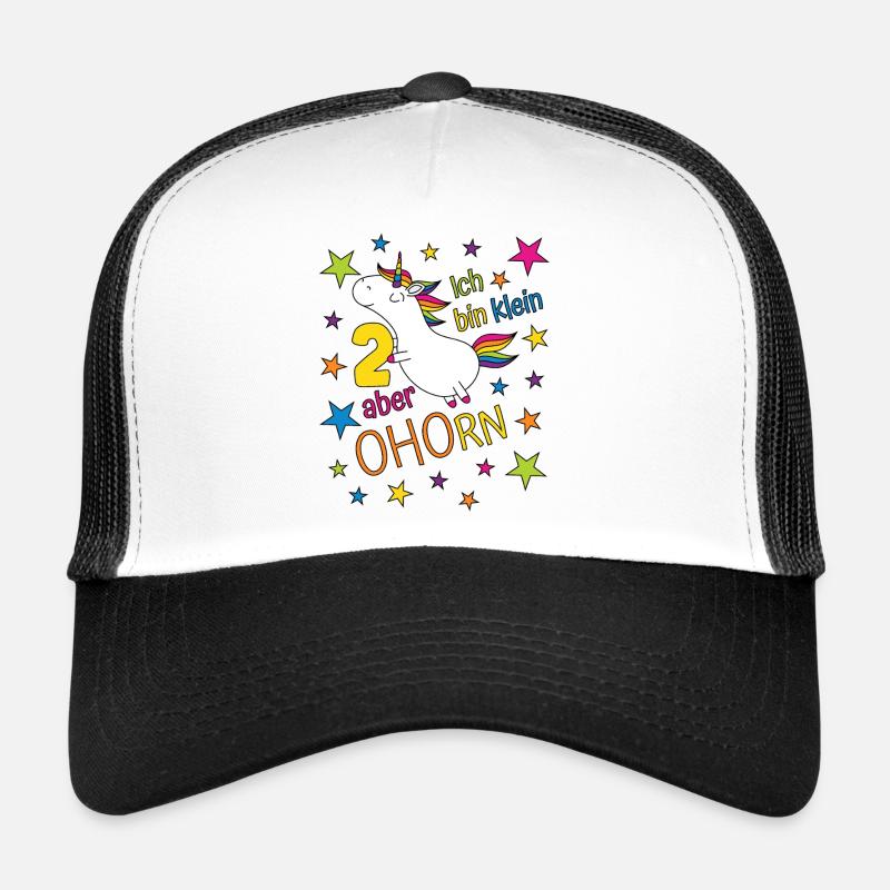 2 Jahre Mädchen Einhorn Ich bin klein aber ohorn - Trucker Cap - Weiß/Schwarz