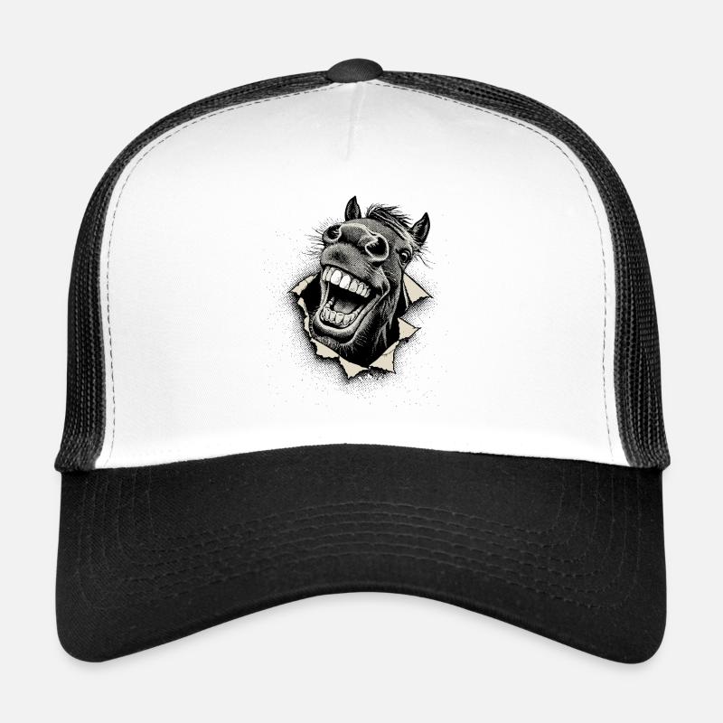 Popkultur Pferd – Grinsend Twotone Illustration Trucker Cap
