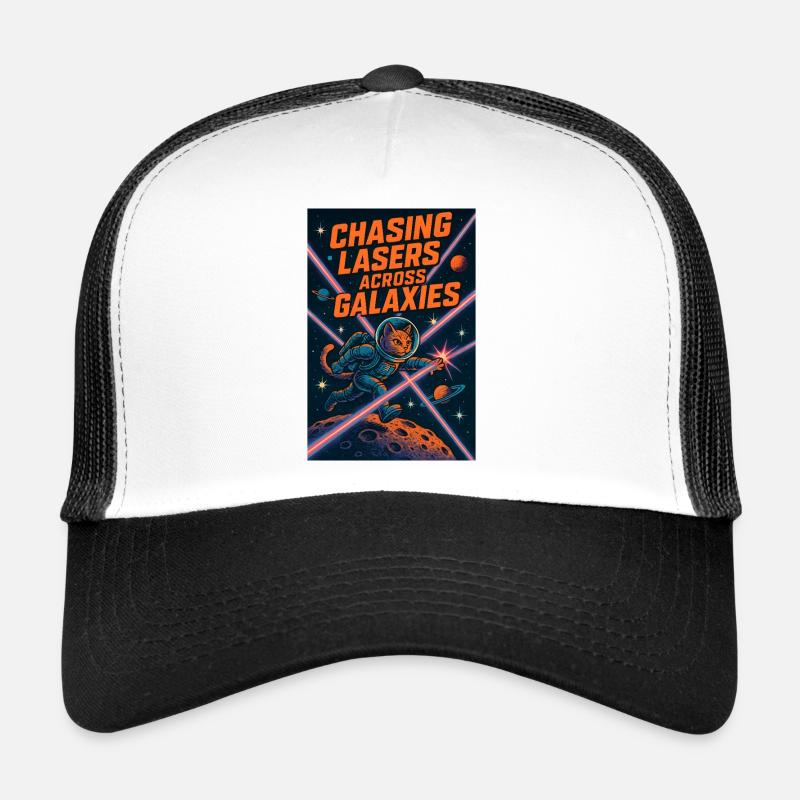 Laser Hunt Through Galaxies | Space Cat Sci-Fi Trucker Cap