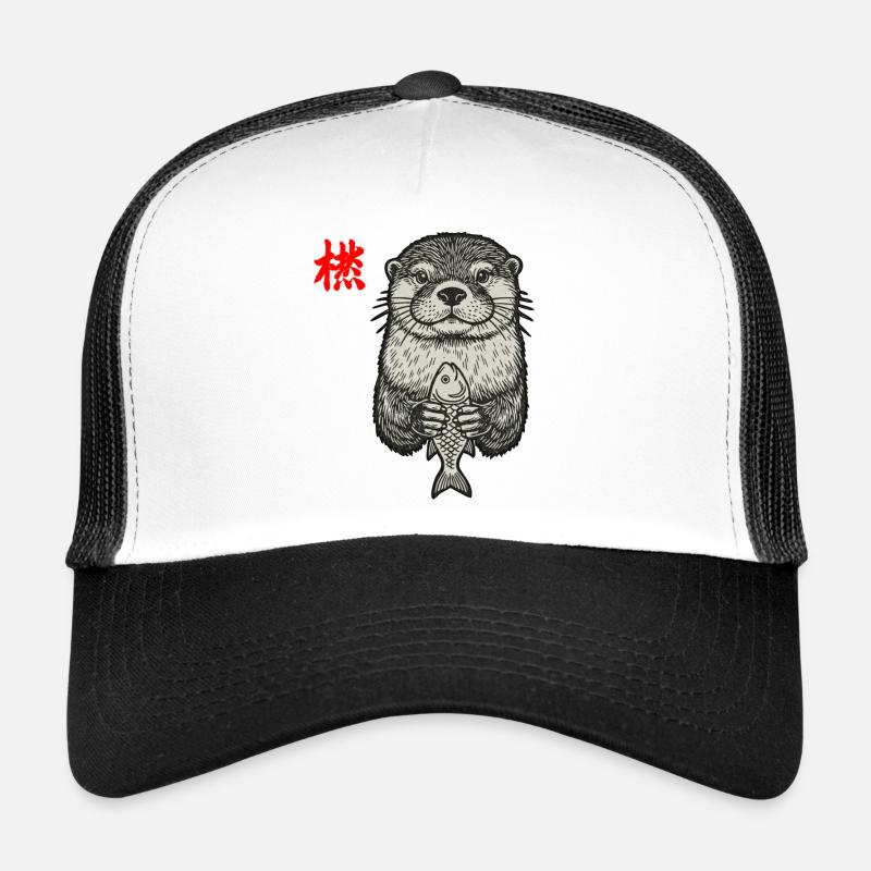 Otter Asiatisch - Trucker Cap - Weiß/Schwarz