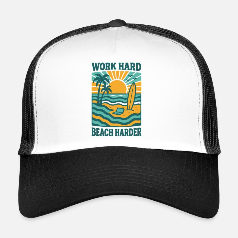 Work Hard, Stranded Harder | Bali Beach Life Trucker Cap