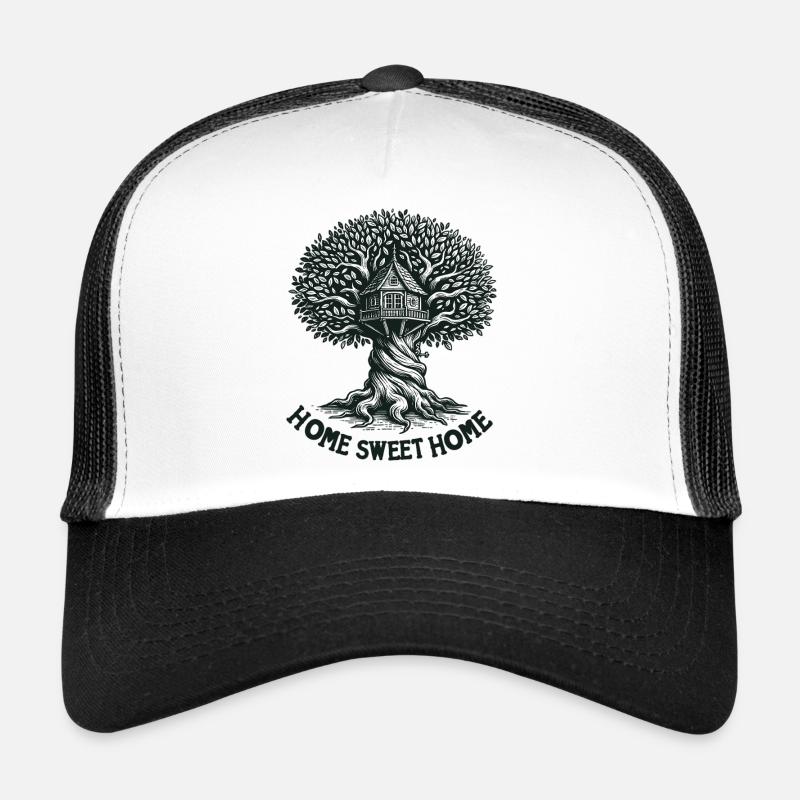 Photo, bois gravé sur bois dans la cabane dans l’arbre Casquette trucker 