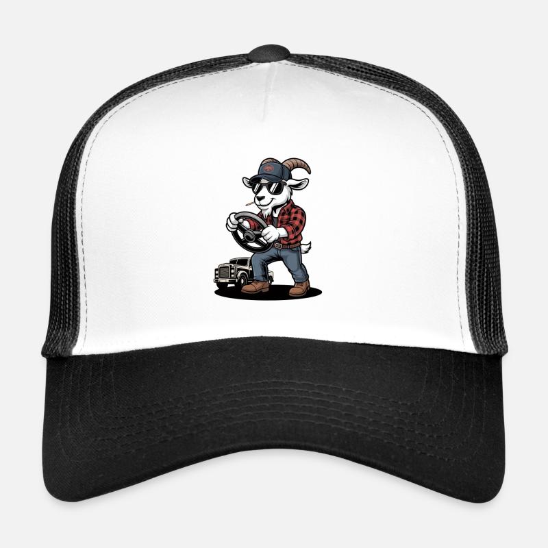 Chauffeur de dessin animé de chèvres occasionnels Casquette trucker 