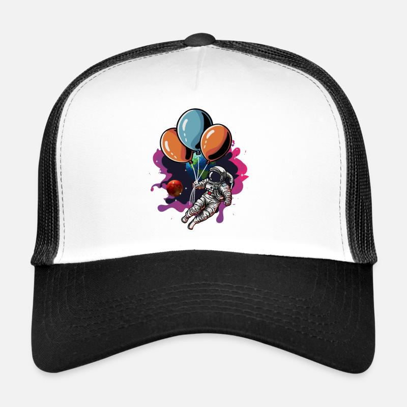 Astronaute avec essaim de ballons dans l’espace Casquette trucker 
