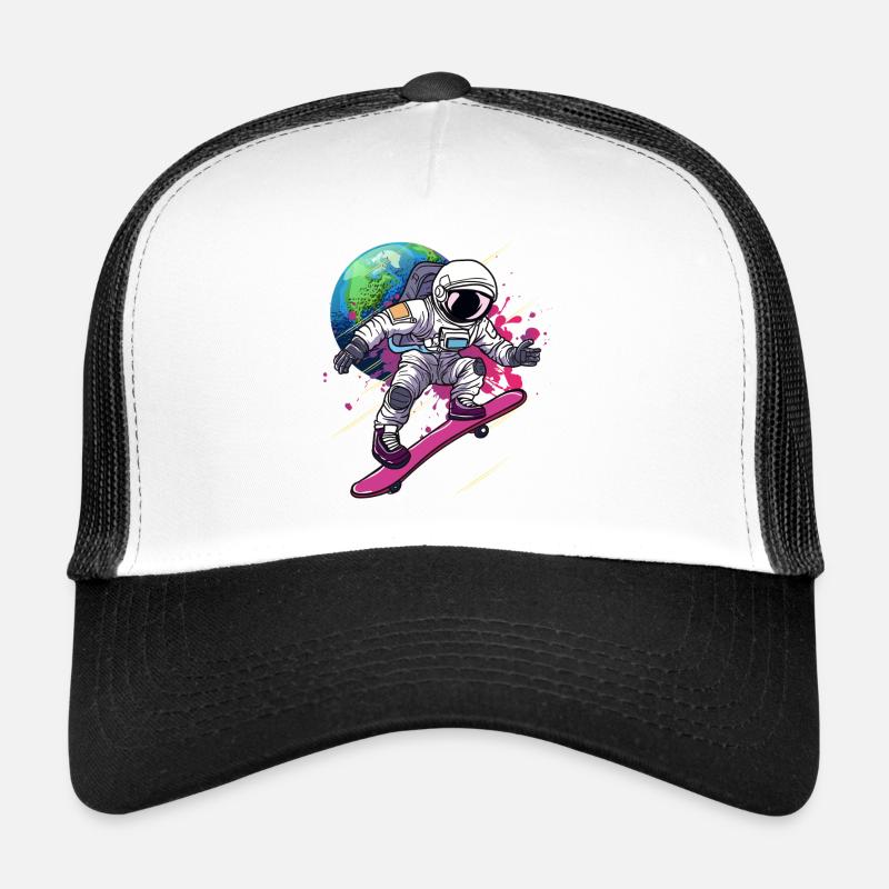 Astronaute Skateboard Earth Casquette trucker 