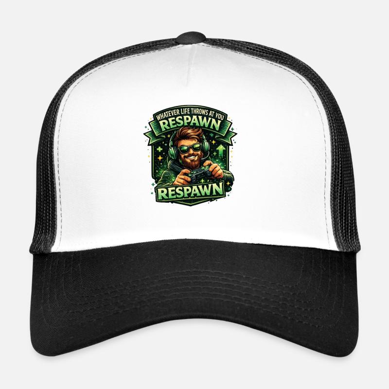 Respawn Gaming Theme Reboot Humor Motivation Trucker Cap