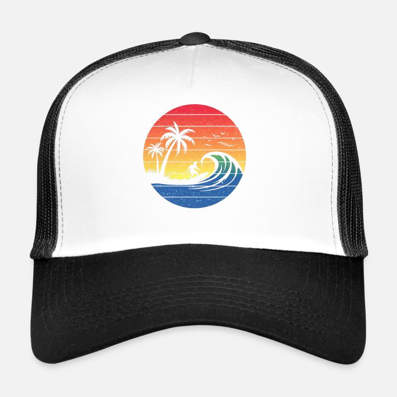 Sunset Surf Circle Trucker Cap