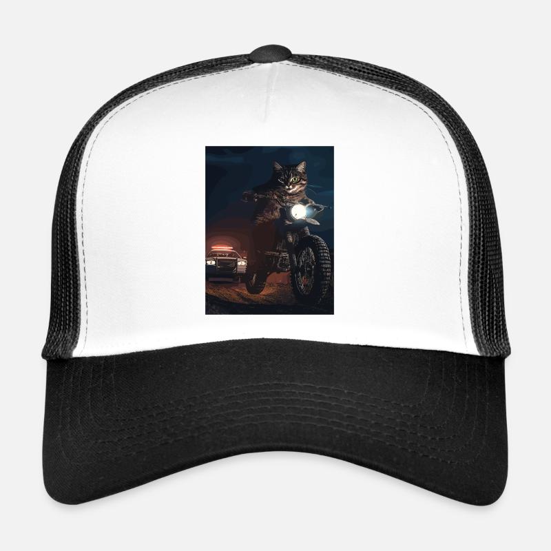 Chat de nuit à moto Casquette trucker 
