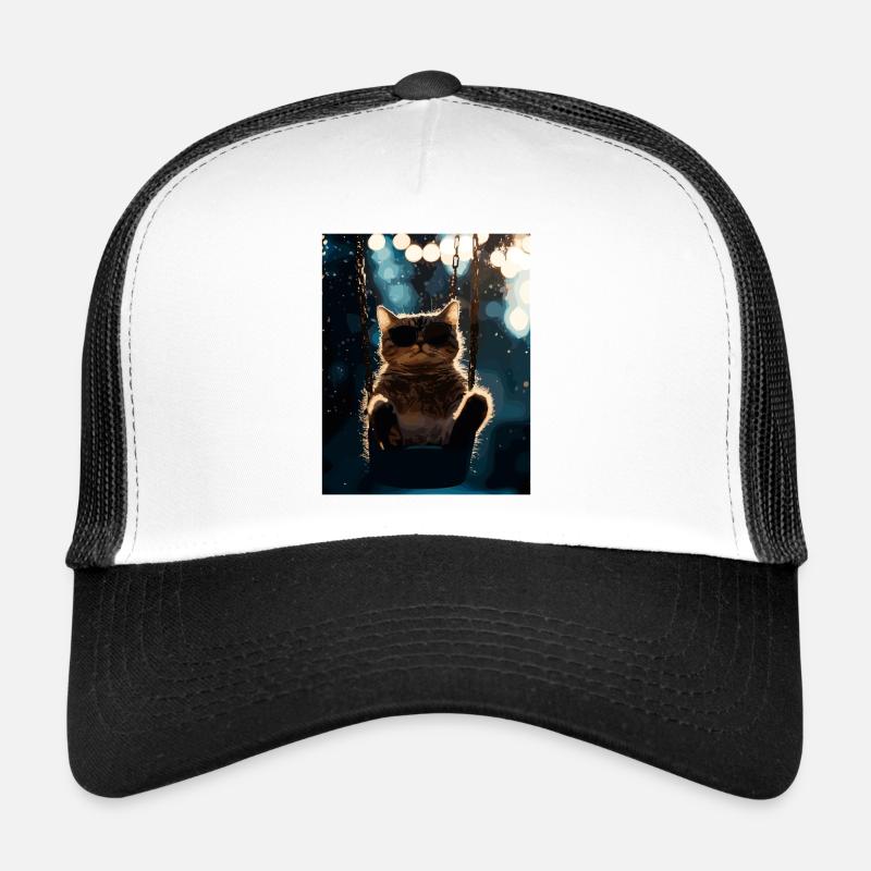 Balançoire de chat sous la veilleuse Casquette trucker 