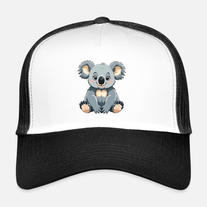 Kuschelk Koala Cartoon - Trucker Cap - Weiß/Schwarz