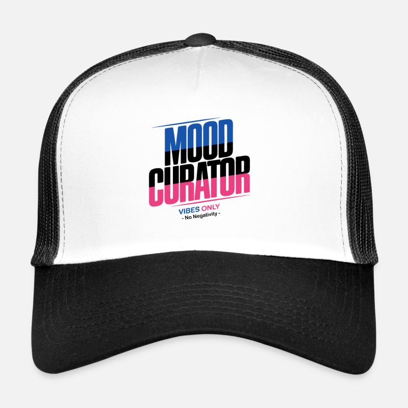 Mood Curator Vibes Only No Negativity Retro Design Trucker Cap