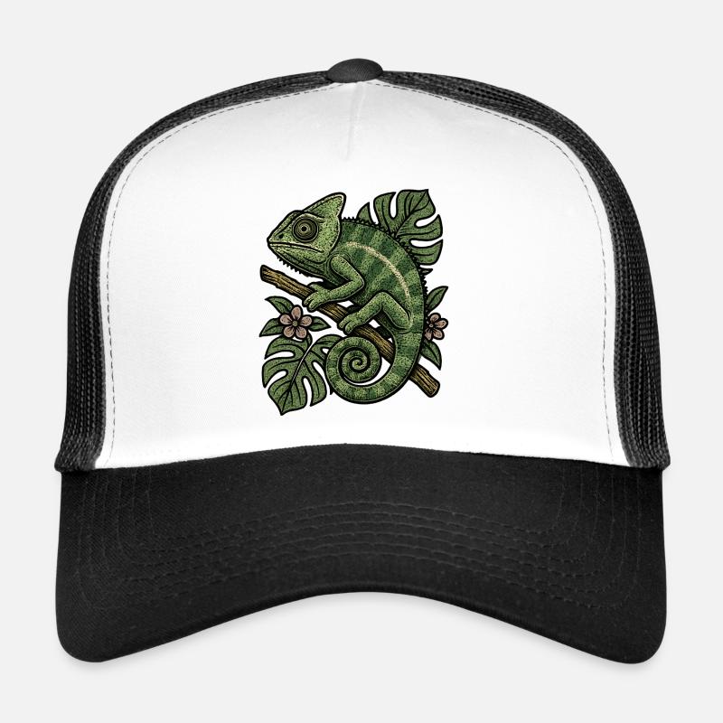 Chameleon in the Leaf Realm Trucker Cap