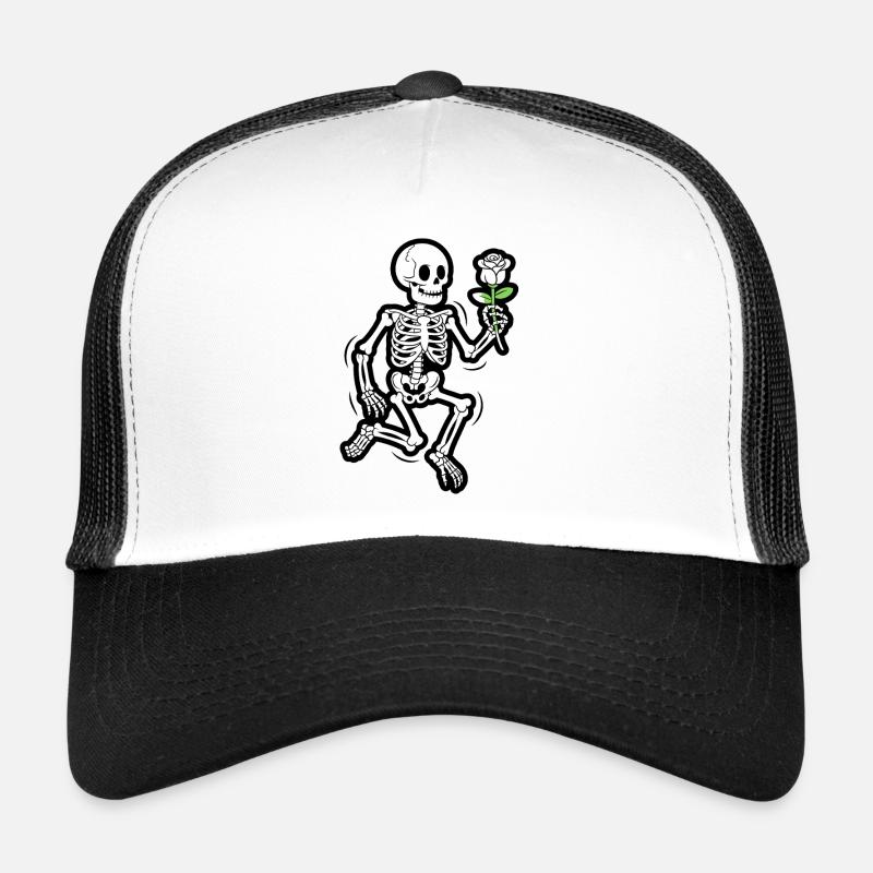 Squelette dansant avec Rose Halloween drôle Casquette trucker 