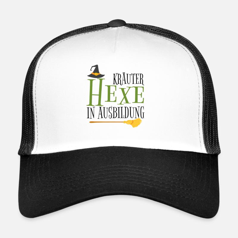 Hexe im Grün mit Besen Trucker Cap
