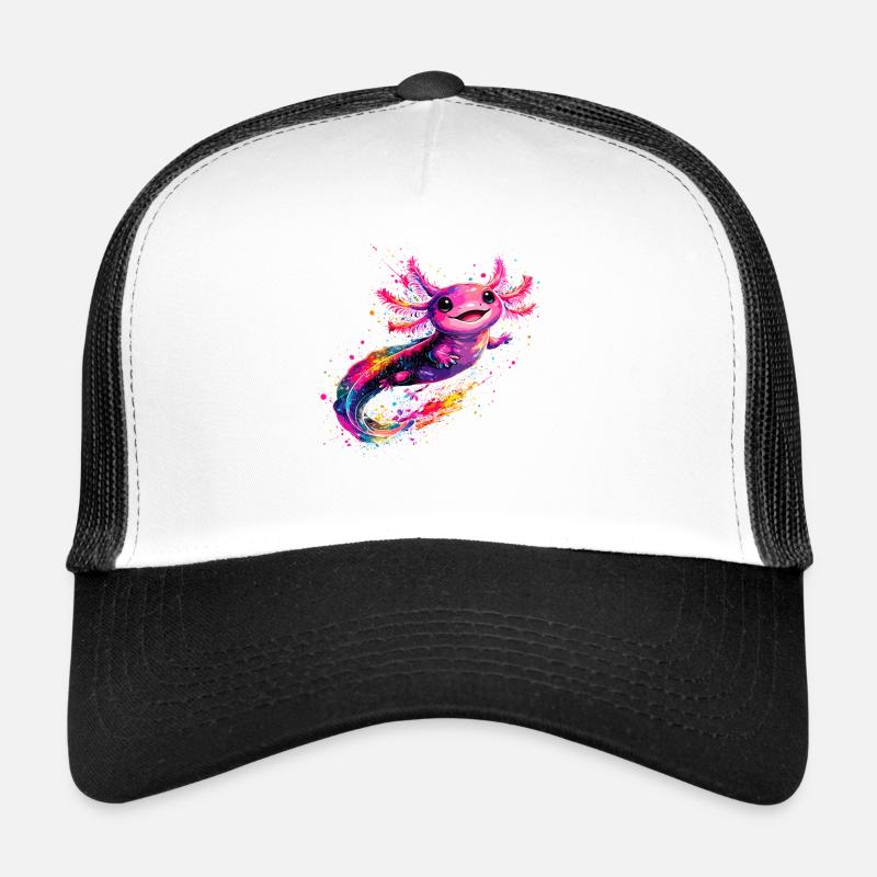 Colorful Axolotl Splash – For Axolotl Fans Trucker Cap