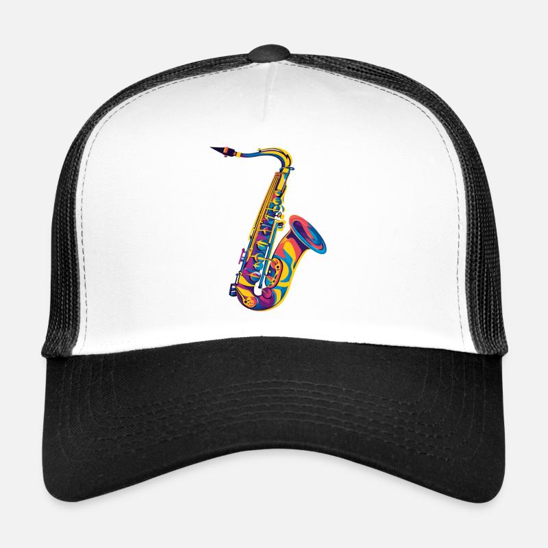 Pop Art au saxophone néon Casquette trucker 